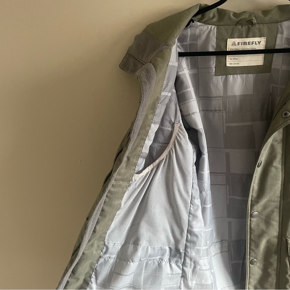 SNOWBOARD Firefly Zippered Button Down Utility Winter Jacket | Olive Gre… - Picture 6 of 8
